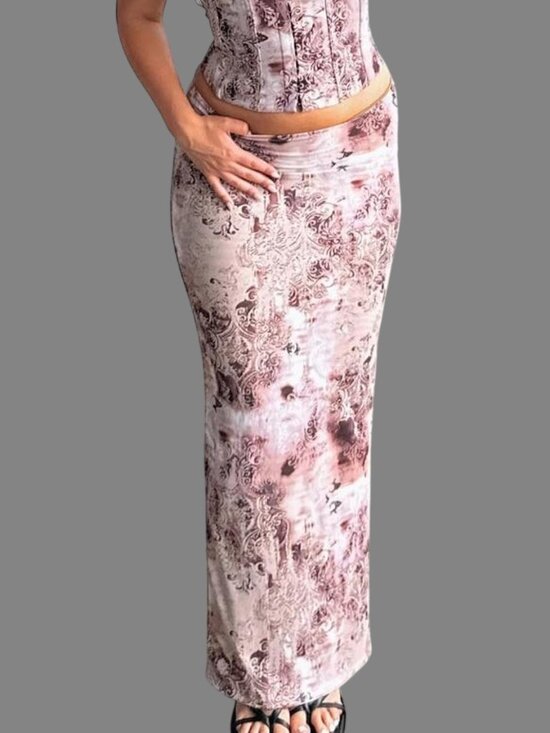 White Fox Boutique Dresses & Skirts - White Fox Don't Ever Leave Me Mesh Maxi Skirt Mid Rise Purple Medium
